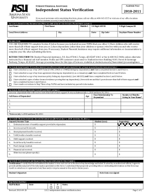 Independent Status Verification Form