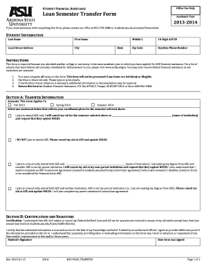 Loan Semester Transfer Form
