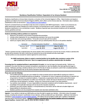 Residency Classification Petition