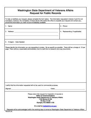 Washington State Public Records Request Form