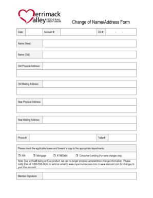 Change of Name/Address Form