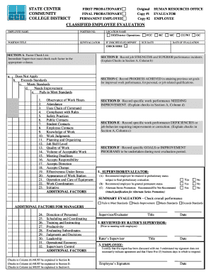 Classified Employee Evaluation Form