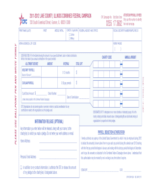 OPM Form 1654 Combined Federal Campaign Pledge Card