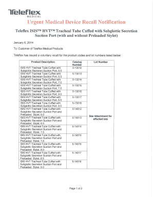First Recall Acknowledgment Form