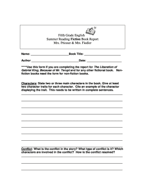 5th Grade Fiction Packet - Hammond School - hammondschool