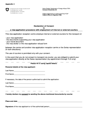 Swiss Visa Application Consent Form