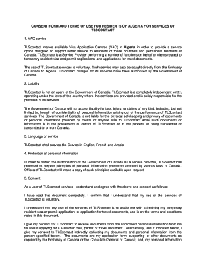Consent Form for TLScontact Visa Services