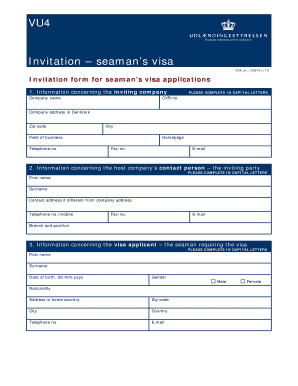 Invitation Form for Seaman's Visa