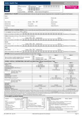 Formulário de Candidatura Médis Health Plan