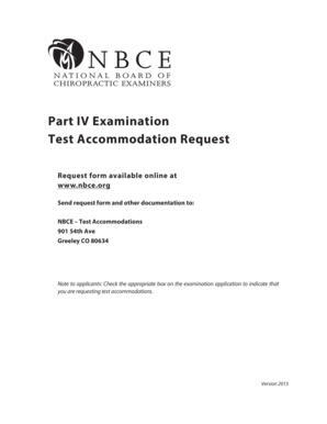 NBCE Part IV Test Accommodation Request Form