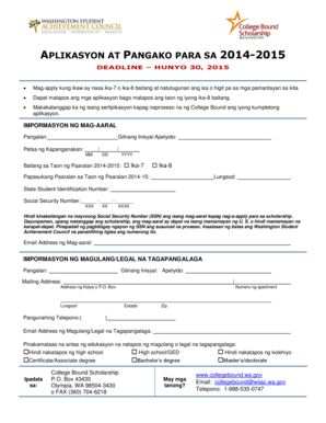 College Bound Scholarship Application