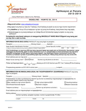 College Bound Scholarship Application