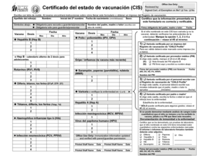 Certificado del estado de vacunación (CIS)