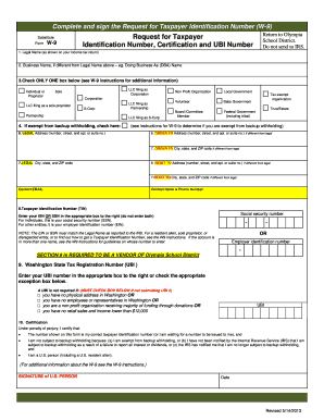 Request for Taxpayer Identification Number (W-9)