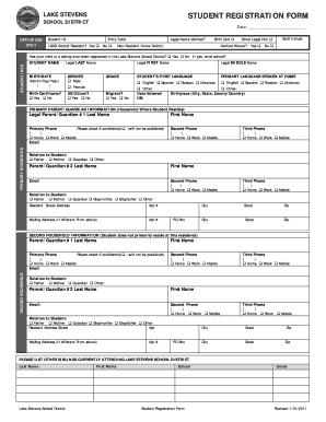Lake Stevens Student Registration Form