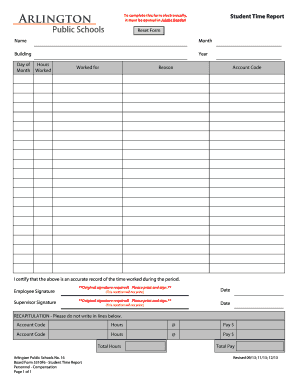 Student Time Report Form