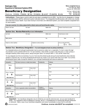 Washington State Beneficiary Designation Form