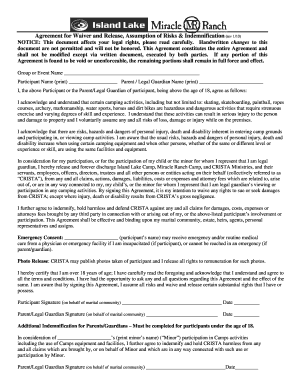 Camping Waiver and Release Agreement