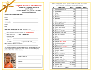 YWAM Ethiopia Donation Form