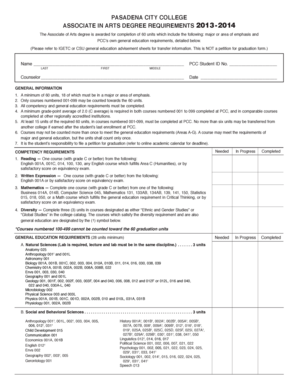Associate in Arts Degree Requirements