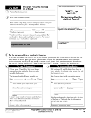 Proof of Firearms Turned In or Sold