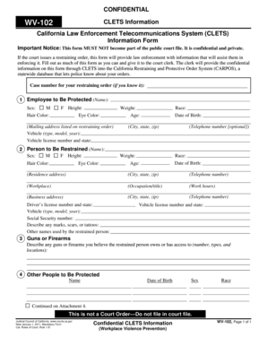 California CLETS Information Form