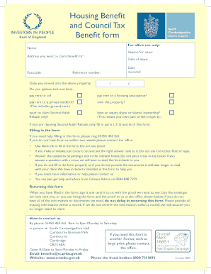 Housing Benefit and Council Tax Benefit form - South ...