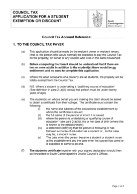 UK Student Council Tax Exemption Application