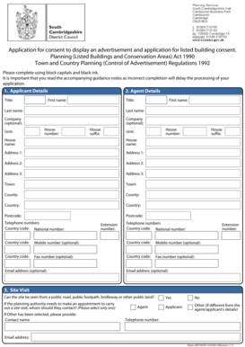 UK Listed Building Advertisement Consent Application