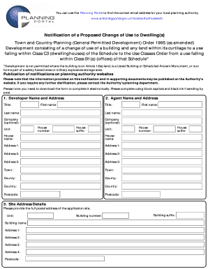 Notification of Proposed Change of Use to Dwelling
