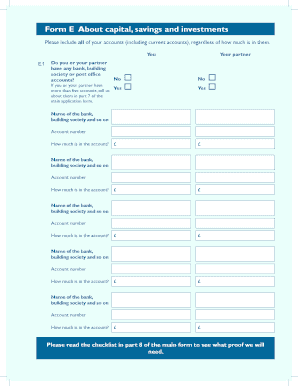 Form E - Capital Savings and Investments