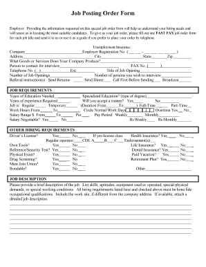 Job Posting Order Form