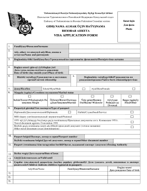 Turkmenistan Visa Application Form