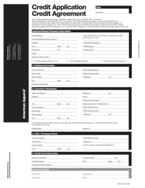 American Apparel Credit Application