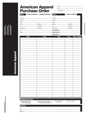 American Apparel Purchase Order