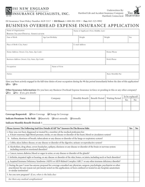 Business Overhead Expense Insurance Application