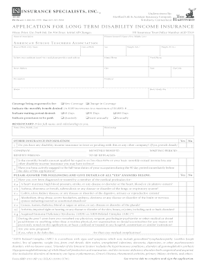 Application for Long Term Disability Income Insurance