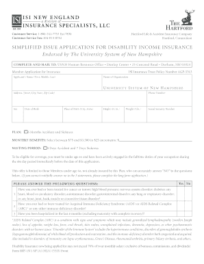 Disability Income Insurance Application