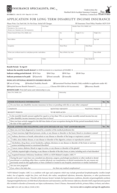 Application for Long Term Disability Income Insurance
