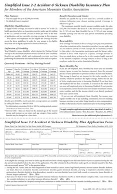 Accident & Sickness Disability Insurance Application