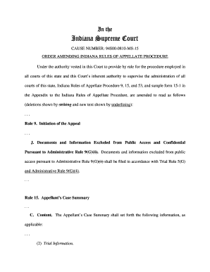 Indiana Appellant's Case Summary Form