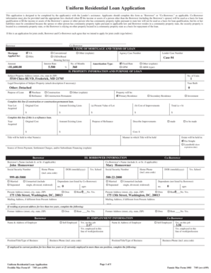 Mortgage Loan Application Form
