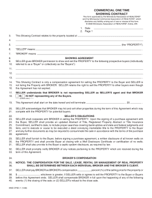 Commercial One Time Showing Contract