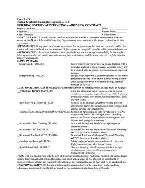 Building Energy Audit/Rating and Review Contract