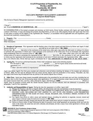 Exclusive Property Management Agreement