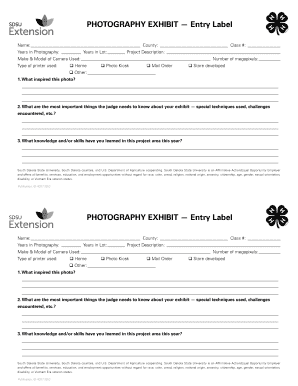 Photography Exhibit Entry Form