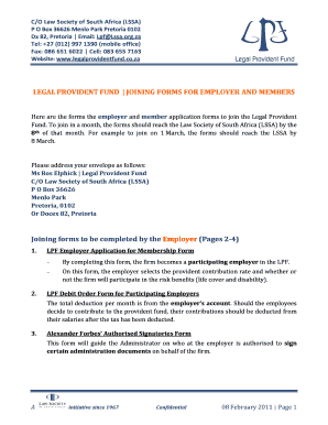 Legal Provident Fund Joining Forms