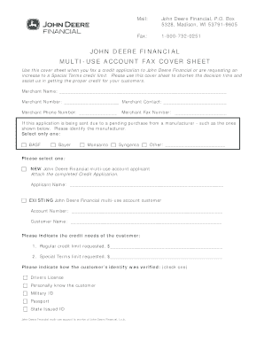 John Deere Financial Multi-Use Account Application