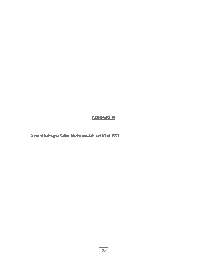 Michigan Seller Disclosure Act Form