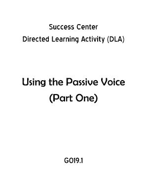 Directed Learning Activity on Passive Voice